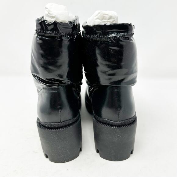 SCHUTZ Roseanne Black Rounded Toe Chunky Lug Sole Boots NWT in Size 7.5 - Picture 4 of 7
